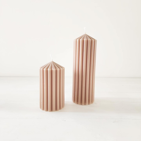 Ribbed Pillar Candle - <p style='text-align: center;'>From R 38.00</p>